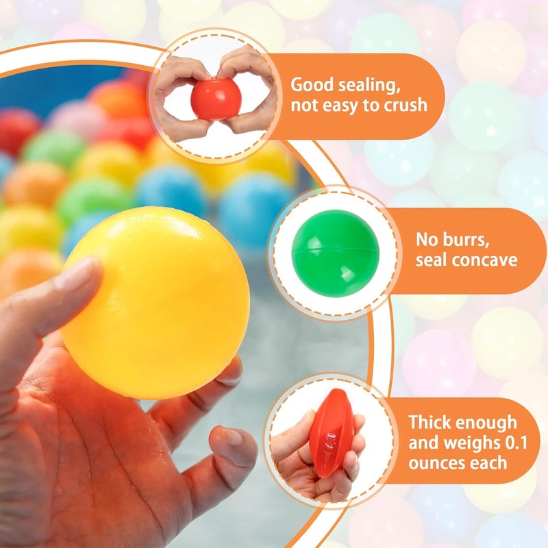 Markdang 170 PCS Ball Pit Balls 2.1-2.2” Free Crush Proof Plastic Ball for Baby and Toddler -8 Bright Colors with Zip Storage Bag,Baby Pool Water Toys,Kiddie Pool - Image 5
